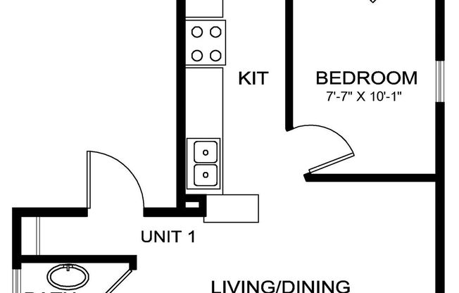 1 bed, 1 bath, 275 sqft, $1,519, Unit 514-1