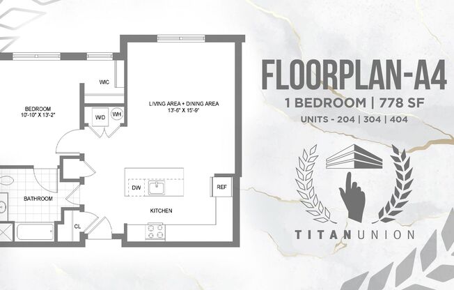 1 bed, 1 bath, 710 sqft, $2,555, Unit 204