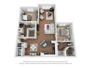 2 beds, 2 baths, 1,209 sqft, $1,648