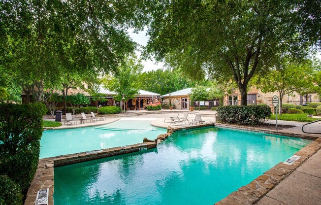 Resort Style Pool with pavillions at The Canyons Apartments, Texas, 76116