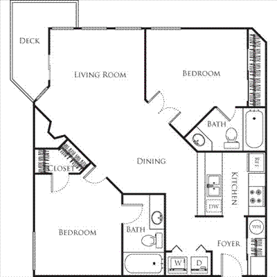 2 beds, 2 baths, 871 sqft, $2,353, Unit 109