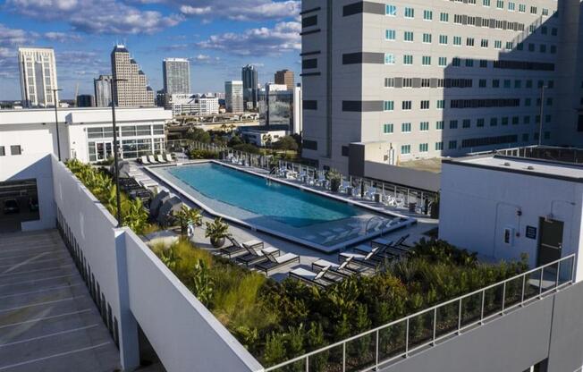 Rooftop Pool Aerial View at The Julian Orlando, Orlando