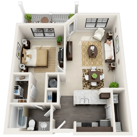 1 bed, 1 bath, 699 sqft, $1,118