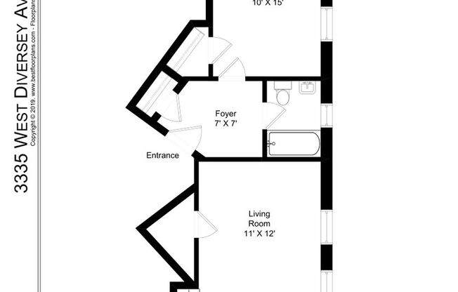 1 bed, 1 bath, 596 sqft, $1,595, Unit 102