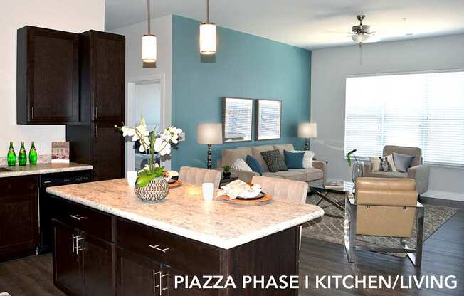 Kitchen And Living at Piazza on West Pine, Saint Louis, MO