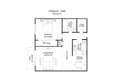 1 bed, 1 bath, 750 sqft, $1,133