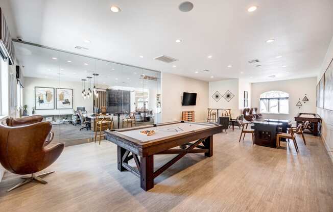 the reserve at bucklin hill clubhouse with pool table and ping pong table