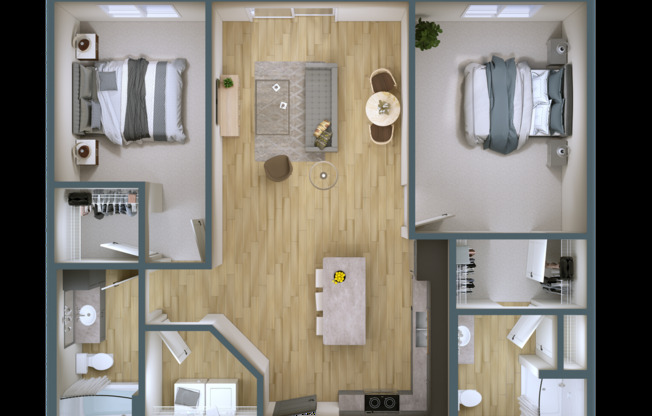 2 beds, 2 baths, 1,070 sqft, $1,365, Unit 226