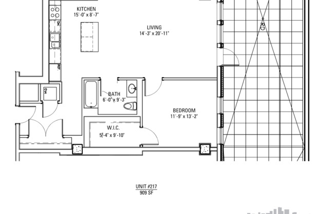 1 bed, 1 bath, 642 sqft, $3,636, Unit 3833-217