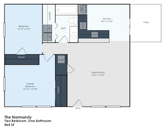 2 beds, 1 bath, $976
