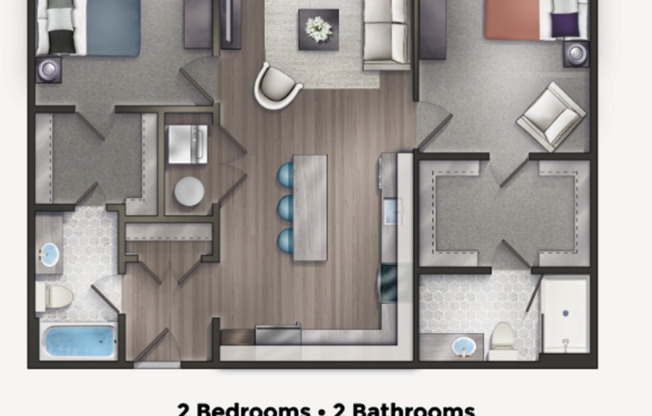 2 beds, 2 baths, $3,495, Unit 405