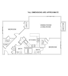 2 beds, 2 baths, 1,437 sqft, $1,781