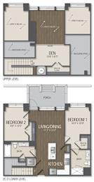 2 beds, 2 baths, 1,128 sqft, $2,834