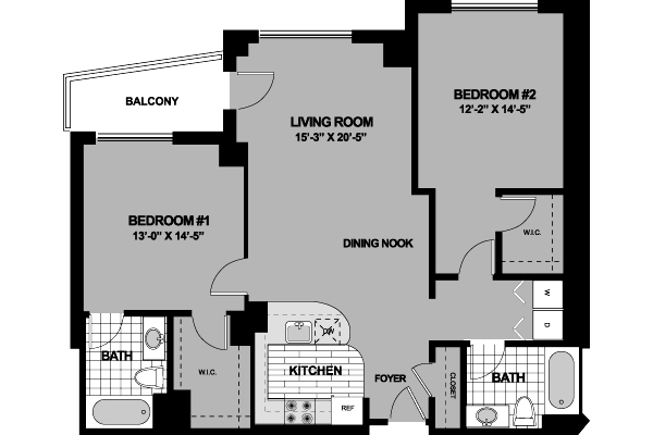 2 beds, 2 baths, 1,321 sqft, $3,191, Unit 104