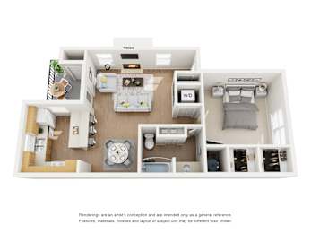 1 bed, 1 bath, 809 sqft, $1,359