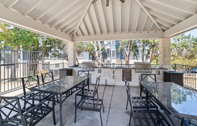 outdoor grill area in Austin