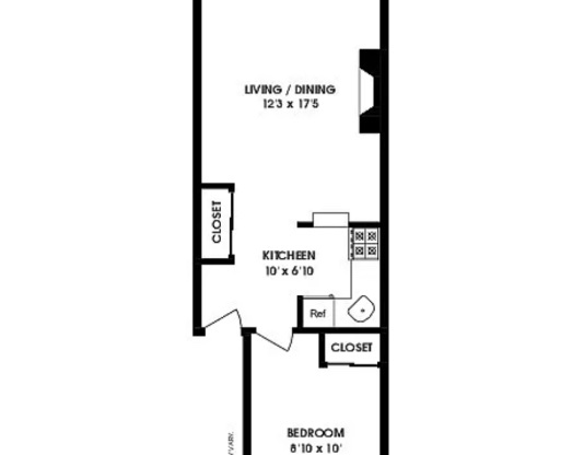 1 bed, 1 bath, $2,800, Unit 4A