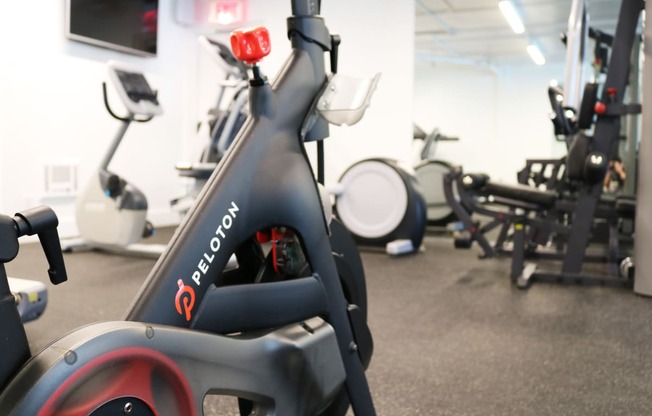 Peloton bike at Westwood Riviera Apartments in Los Angeles