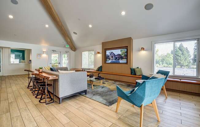 Clubhouse seating by TV