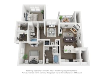 2 beds, 2 baths, 1,110 sqft, $1,648