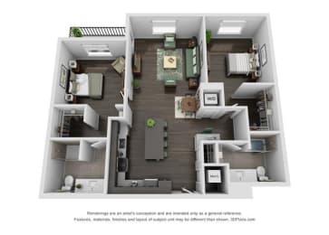 2 beds, 2 baths, 1,193 sqft, $4,827