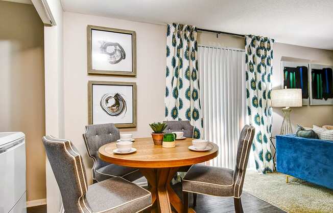 Dining room in a 1-bed, 1-bath apartment at Ashton Brook, offering a bright and open space.