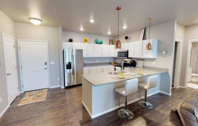 image of kitchen, white cabinets