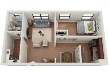 1 bed, 1 bath, 567 sqft, $1,055