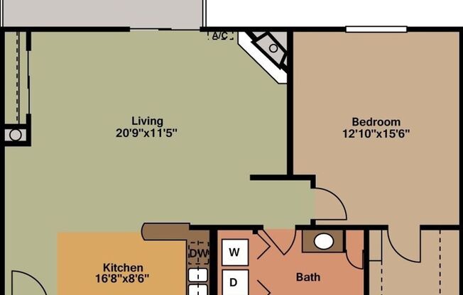 1 bed, 1 bath, 868 sqft, $990, Unit 215-08