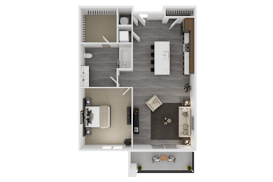 1 bed, 1 bath, 686 sqft, $1,522