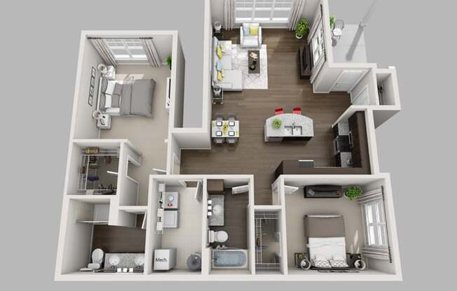 2 beds, 2 baths, $2,036