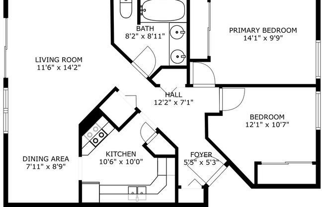 2 beds, 1 bath, 812 sqft, $1,550, Unit 08