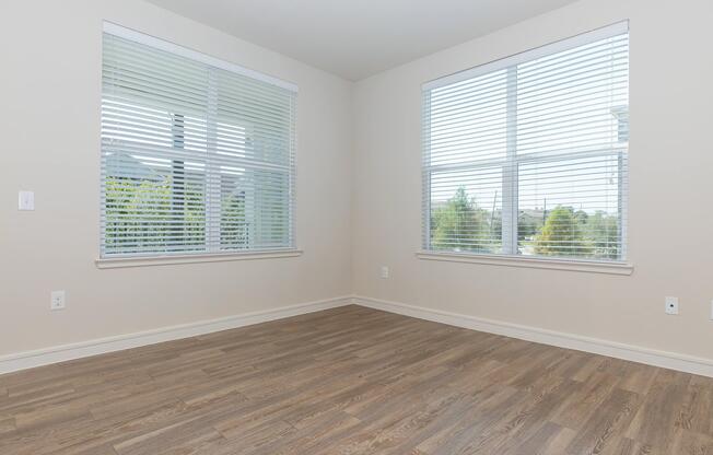 a room with a large window