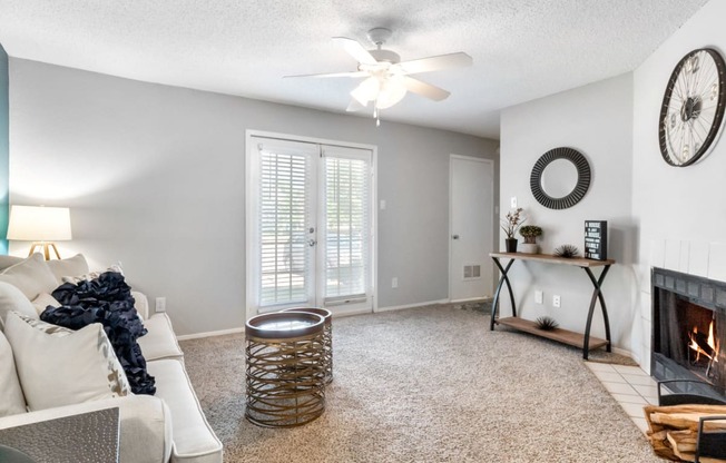 Spacious Living Area with Carpet