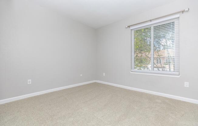a room with a large window