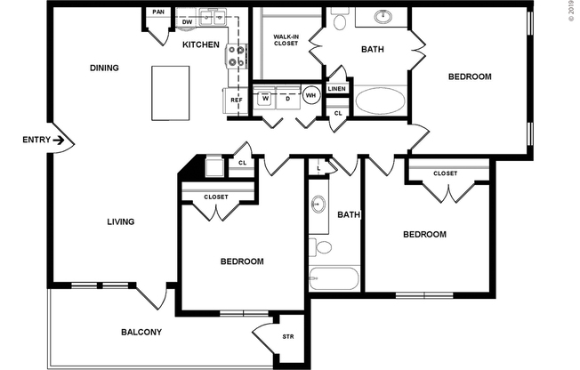 3 beds, 2 baths, 1,281 sqft, $2,065