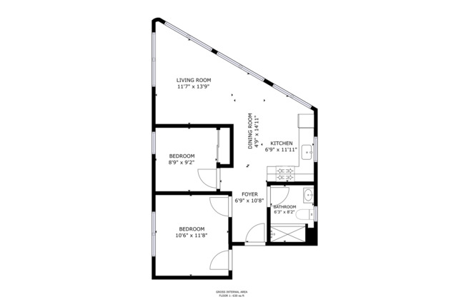 2 beds, 1 bath, 630 sqft, $1,995, Unit 24