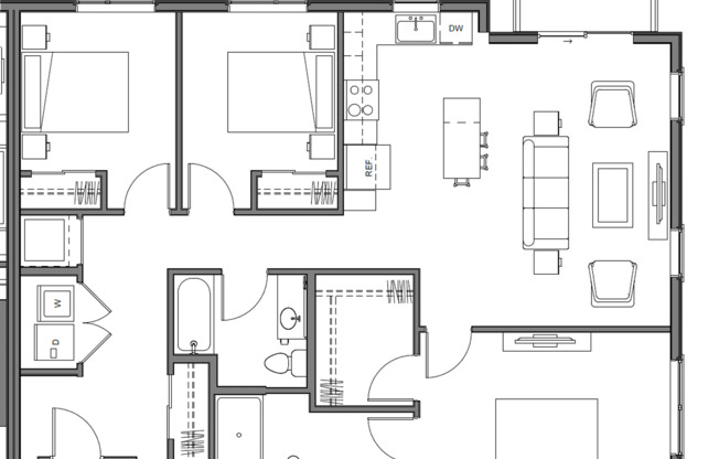 3 beds, 2 baths, 1,271 sqft, $2,425, Unit 102