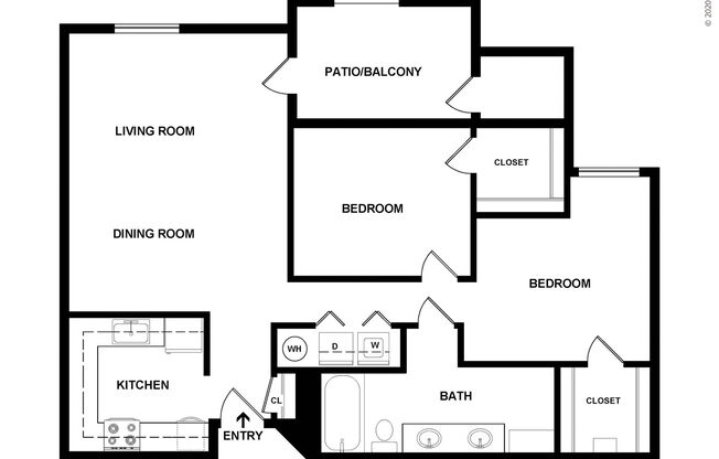 2 beds, 1 bath, 956 sqft, $1,714