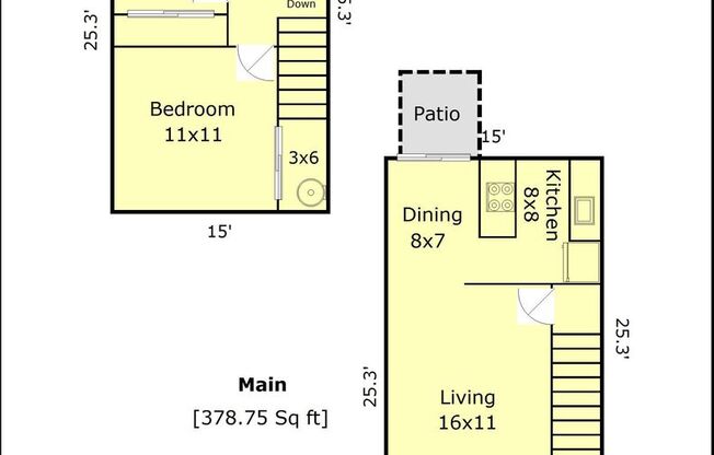2 beds, 1 bath, 669 sqft, $1,345, Unit 47