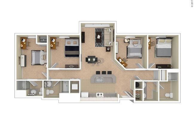 4 beds, 3 baths, 1,210 sqft, $1,537