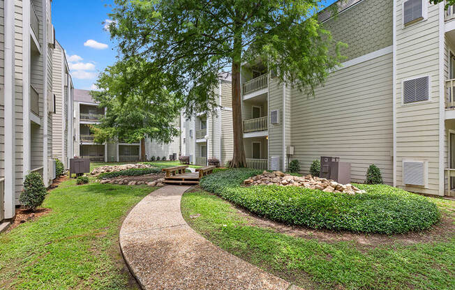 lush green courtyard