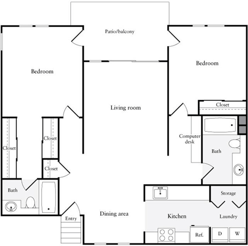 2 beds, 2 baths, 1,112 sqft, $3,941