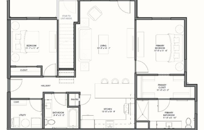 2 beds, 2 baths, 1,169 sqft, $2,125, Unit D102