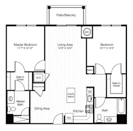 2 beds, 2 baths, 1,156 sqft, $4,312