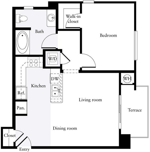 1 bed, 1 bath, 710 sqft, $2,808, Unit 6110