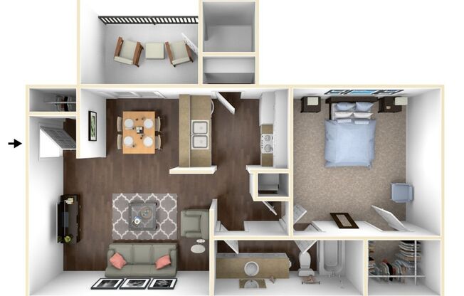 1 bed, 1 bath, 714 sqft, $840, Unit *324