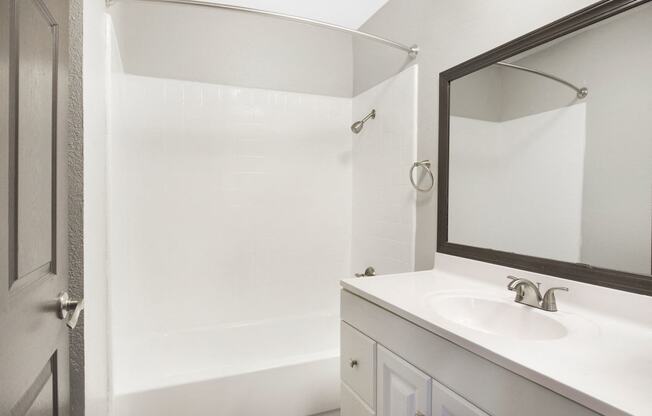 Oval Tub With Combo Shower at Pacific Trails Luxury Apartment Homes, Covina, CA