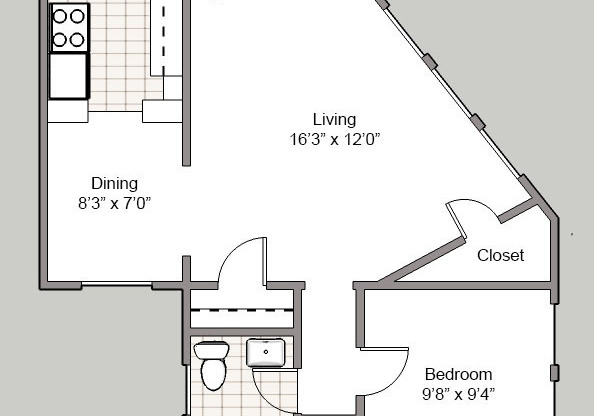 1 bed, 1 bath, 550 sqft, $1,425, Unit 207