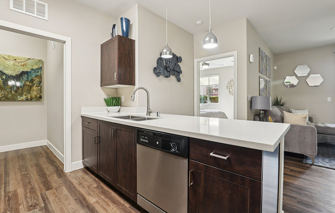 Dishwasher and View of Countertop Space